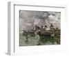 War Scene at Sea (Oil on Canvas)-Paul Emile Boutigny-Framed Giclee Print