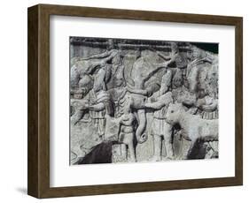 War Scene with Elephants, Detail from Relief on Arch of Galerius, Ca 297-null-Framed Giclee Print