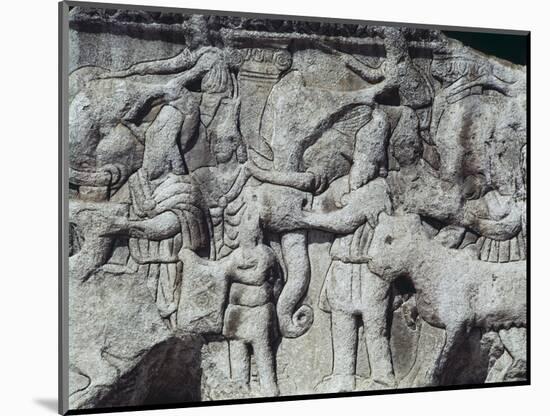 War Scene with Elephants, Detail from Relief on Arch of Galerius, Ca 297-null-Mounted Giclee Print