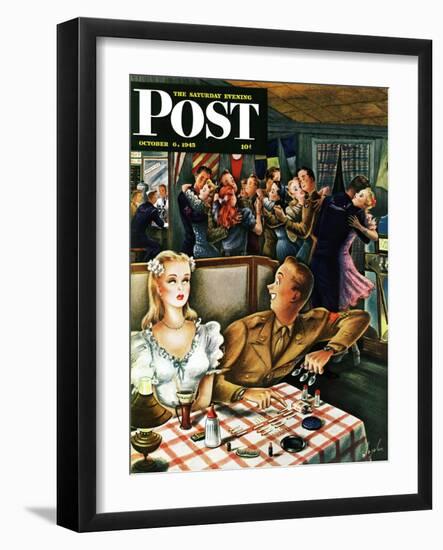 "War Stories," Saturday Evening Post Cover, October 6, 1945-Constantin Alajalov-Framed Premium Giclee Print