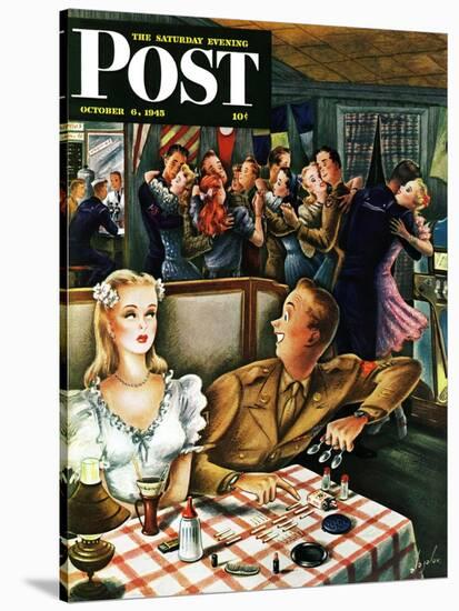 "War Stories," Saturday Evening Post Cover, October 6, 1945-Constantin Alajalov-Stretched Canvas