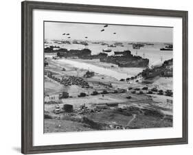 War Supply Point Scene near Beach-null-Framed Photographic Print