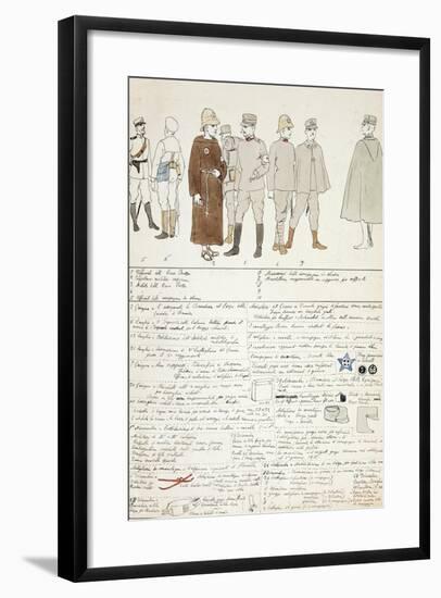 War Uniforms of Kingdom of Italy, 1911-null-Framed Giclee Print