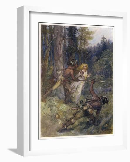 War with America Laura Secord Warns the Canadian Troops of an Imminent American Attack-Henry Sandham-Framed Art Print