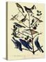 Warblers and Bluebirds-John James Audubon-Stretched Canvas