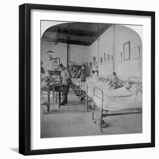 Ward in General Hospital No 10, Formerly Grey's College, Bloemfontein, South Africa, 1901-Underwood & Underwood-Framed Giclee Print