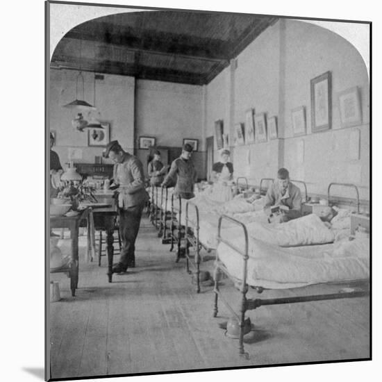 Ward in General Hospital No 10, Formerly Grey's College, Bloemfontein, South Africa, 1901-Underwood & Underwood-Mounted Giclee Print