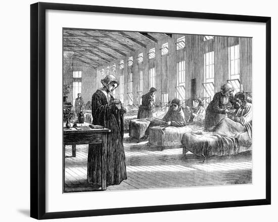 Ward in the Hampstead Smallpox Hospital, 1871-null-Framed Giclee Print