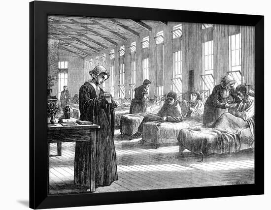 Ward in the Hampstead Smallpox Hospital, 1871-null-Framed Giclee Print