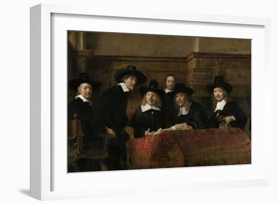 Wardens of the Amsterdam Drapers Guild-Rembrandt van Rijn-Framed Art Print