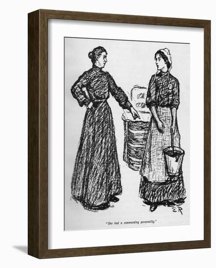 Wardress and Suffragette Inmate, Holloway Prison-null-Framed Art Print