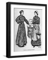 Wardress and Suffragette Inmate, Holloway Prison-null-Framed Art Print