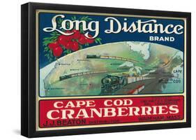 Wareham, Massachusetts, Long Distance Brand Cape Cod Cranberry Label-null-Framed Poster