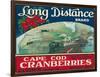 Wareham, Massachusetts, Long Distance Brand Cape Cod Cranberry Label-Lantern Press-Framed Art Print