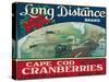 Wareham, Massachusetts, Long Distance Brand Cape Cod Cranberry Label-Lantern Press-Stretched Canvas