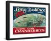 Wareham, Massachusetts, Long Distance Brand Cape Cod Cranberry Label-Lantern Press-Framed Art Print