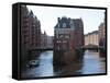 Warehouse District at Poggenmuhle, Hamburg, Germany, Europe-Hans Peter Merten-Framed Stretched Canvas