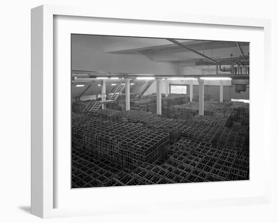 Warehouse Full of Crates of Bottles, Ward and Sons, Swinton, South Yorkshire, 1960-Michael Walters-Framed Photographic Print