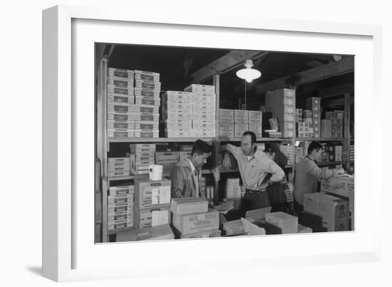 Warehouse, M. Ogi, Manager; S. Sugimoto, Manager of Co-Op; Bunkichi Hayashi-Ansel Adams-Framed Art Print