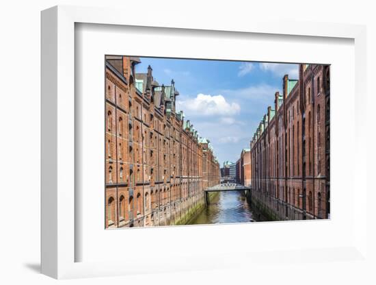 Warehouses in Speicherstadt in Hamburg, Germany-Jorg Hackemann-Framed Photographic Print