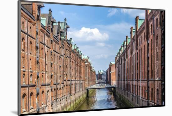 Warehouses in Speicherstadt in Hamburg, Germany-Jorg Hackemann-Mounted Photographic Print