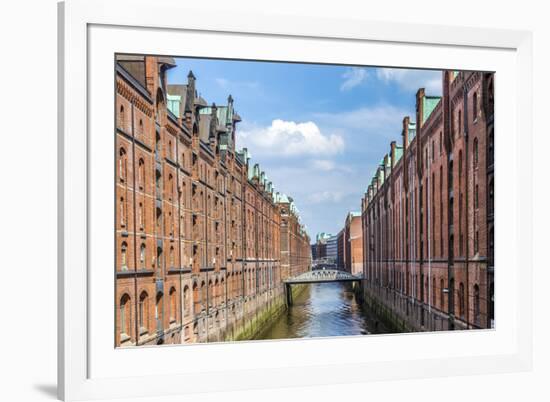 Warehouses in Speicherstadt in Hamburg, Germany-Jorg Hackemann-Framed Photographic Print