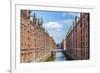 Warehouses in Speicherstadt in Hamburg, Germany-Jorg Hackemann-Framed Photographic Print