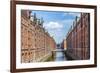 Warehouses in Speicherstadt in Hamburg, Germany-Jorg Hackemann-Framed Photographic Print
