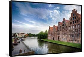 Warehouses Of Old Town Lubeck-George Oze-Framed Stretched Canvas