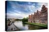 Warehouses Of Old Town Lubeck-George Oze-Stretched Canvas