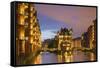 Warehouses of Speicherstadt (UNESCO World Heritage Site), Hamburg, Germany-Ian Trower-Framed Stretched Canvas