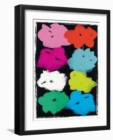 Warhole Flowers (mixed media)-Jenny Frean-Framed Giclee Print