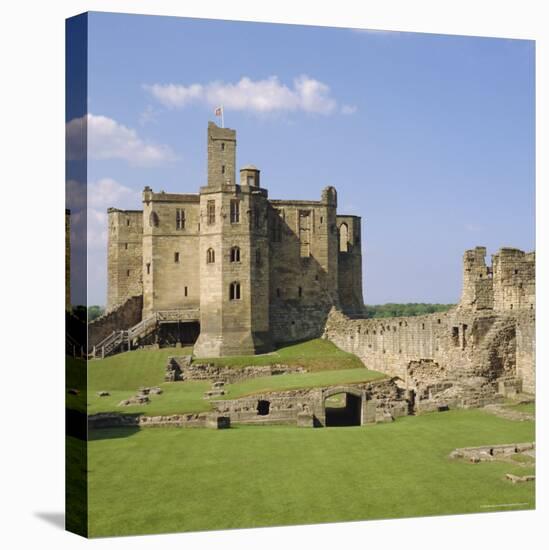 Warkworth Castle Dating from Medieval Times, Northumberland, England, UK-Michael Jenner-Stretched Canvas