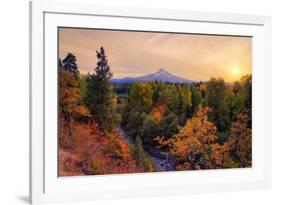 Warm Autumn Evening, Outside Hood River, Mount Hood, Oregon-Vincent James-Framed Photographic Print