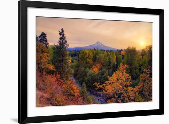 Warm Autumn Evening, Outside Hood River, Mount Hood, Oregon-Vincent James-Framed Photographic Print