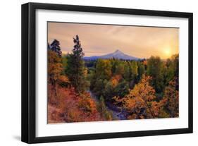 Warm Autumn Evening, Outside Hood River, Mount Hood, Oregon-Vincent James-Framed Photographic Print