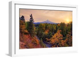 Warm Autumn Evening, Outside Hood River, Mount Hood, Oregon-Vincent James-Framed Photographic Print