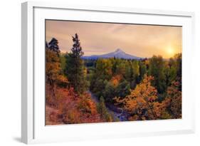 Warm Autumn Evening, Outside Hood River, Mount Hood, Oregon-Vincent James-Framed Photographic Print