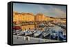 Warm Evening Sunlight Illuminating the Port of Saint Tropez, Var, Provence-Chris Hepburn-Framed Stretched Canvas