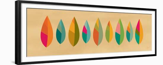 Warm Leaf Line - Pink and Red-Dominique Vari-Framed Premium Giclee Print