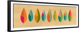 Warm Leaf Line - Pink and Red-Dominique Vari-Framed Premium Giclee Print