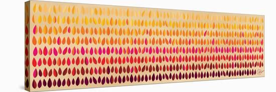 Warm Leaves - Pink and Red-Dominique Vari-Stretched Canvas