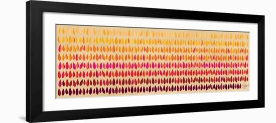 Warm Leaves - Pink and Red-Dominique Vari-Framed Art Print