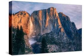 Warm Light and Chilly Yosemite Falls, Yosemite Valley-null-Stretched Canvas