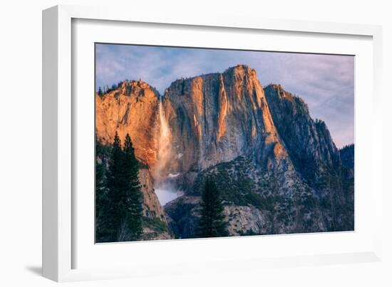 Warm Light and Chilly Yosemite Falls, Yosemite Valley-null-Framed Photographic Print