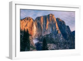 Warm Light and Chilly Yosemite Falls, Yosemite Valley-null-Framed Photographic Print