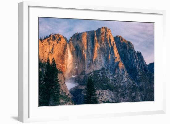 Warm Light and Chilly Yosemite Falls, Yosemite Valley-null-Framed Photographic Print