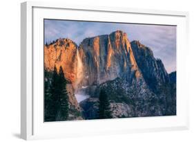 Warm Light and Chilly Yosemite Falls, Yosemite Valley-null-Framed Photographic Print