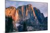 Warm Light and Chilly Yosemite Falls, Yosemite Valley-null-Mounted Photographic Print