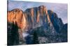 Warm Light and Chilly Yosemite Falls, Yosemite Valley-null-Stretched Canvas